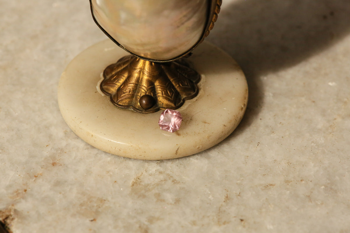 2.5 carat Pale Pink Asscher Cut Garnet