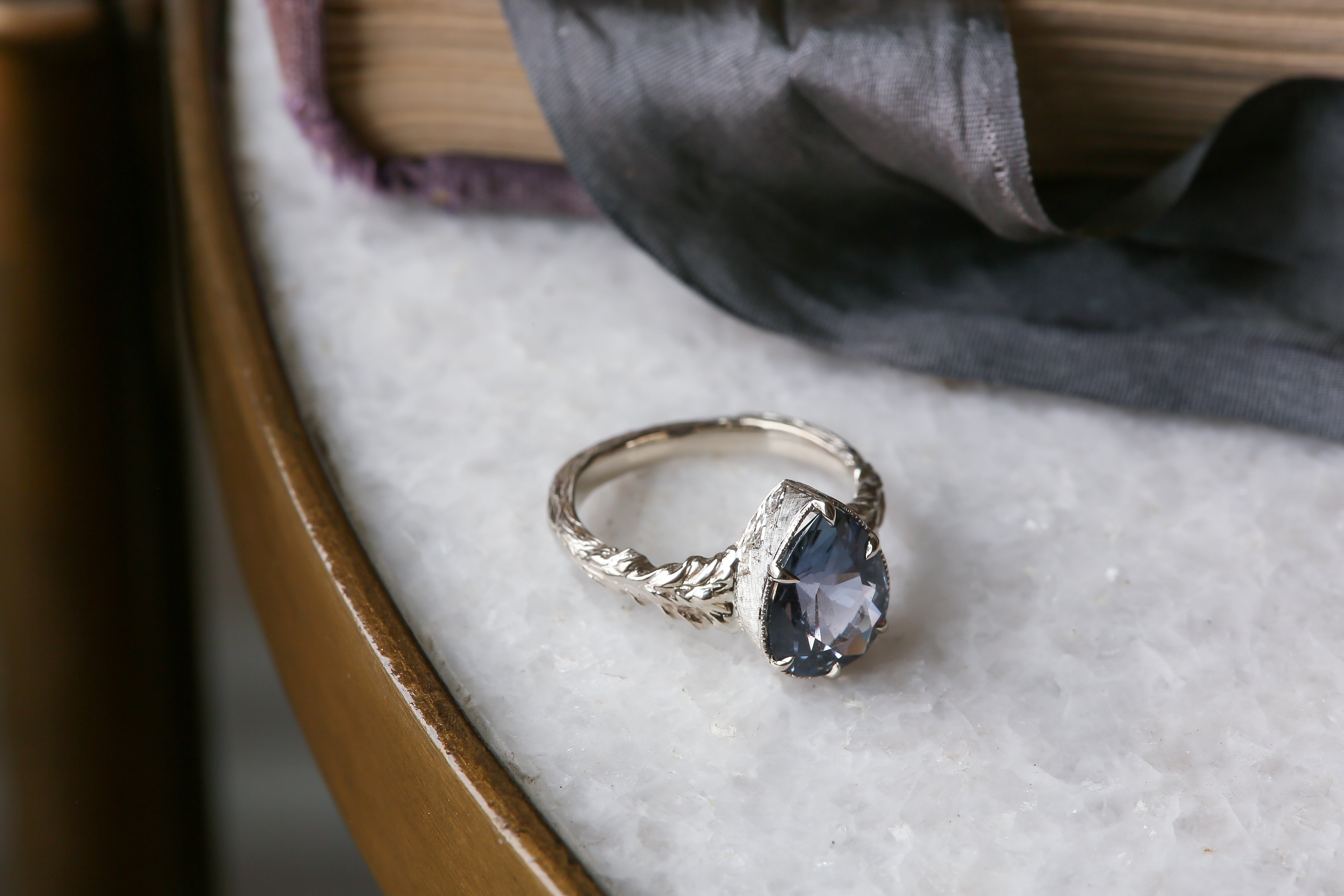 The Huntress Ring in Natural Purple Sapphire
