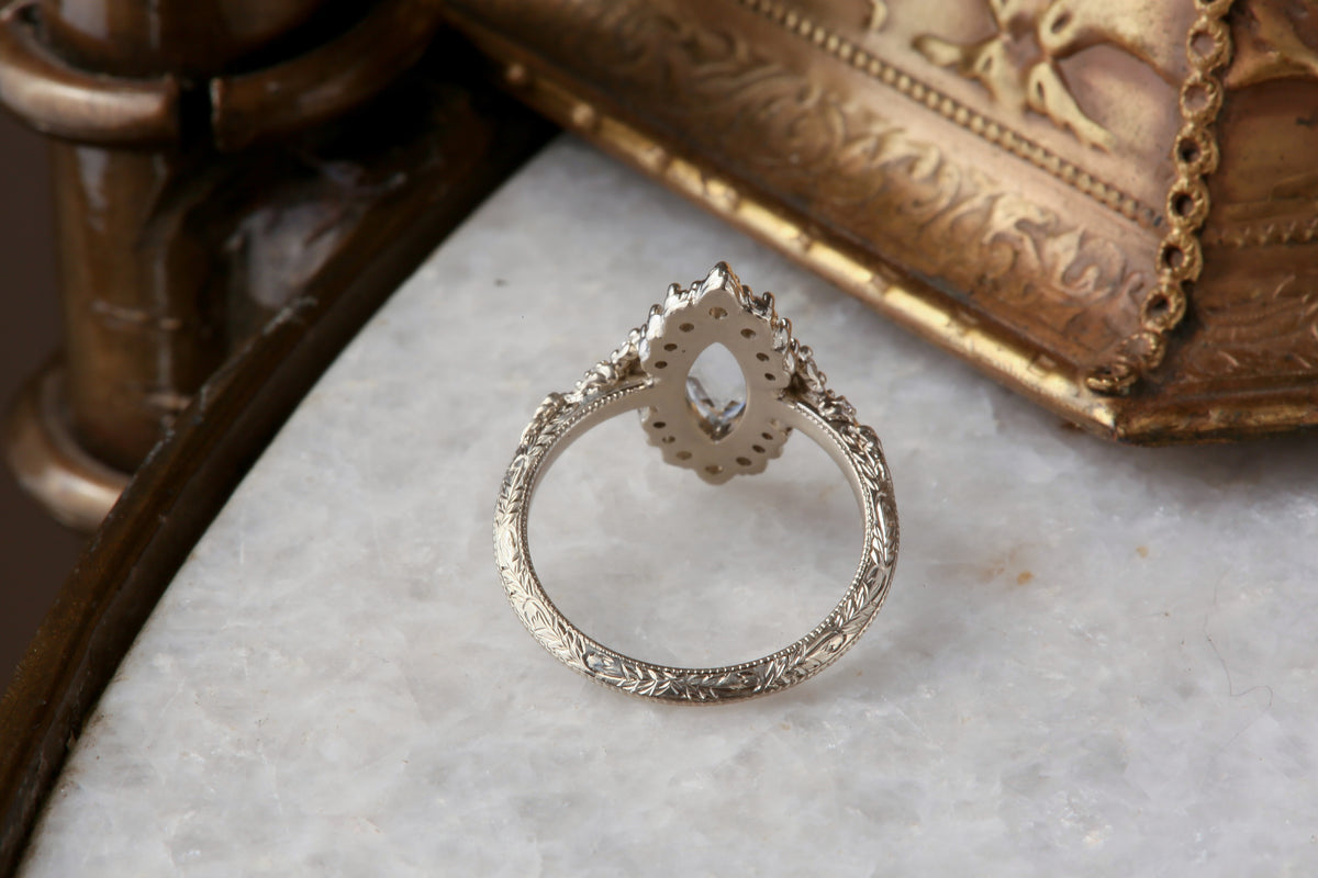 The Reverie Ethereal Ring in Natural Pale Blue Portrait Cut Sapphire