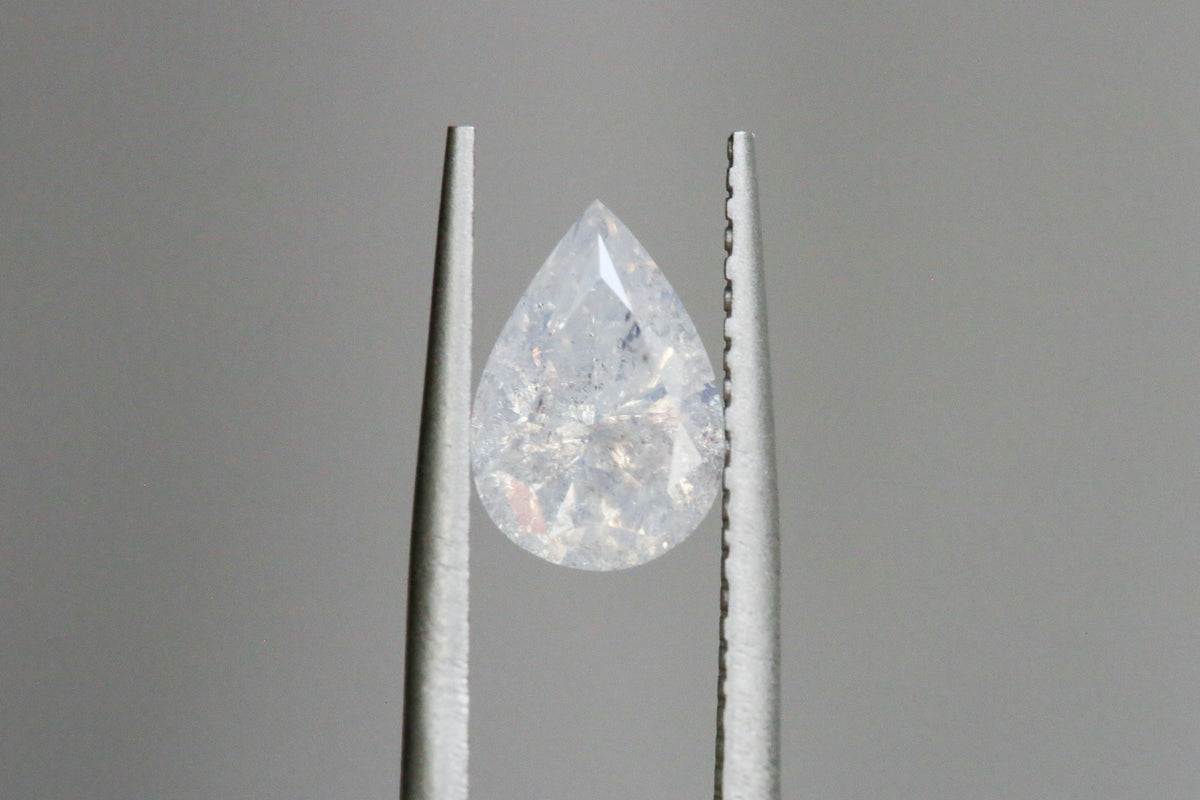 1.41 carat Pear Cut Opalescent Diamond