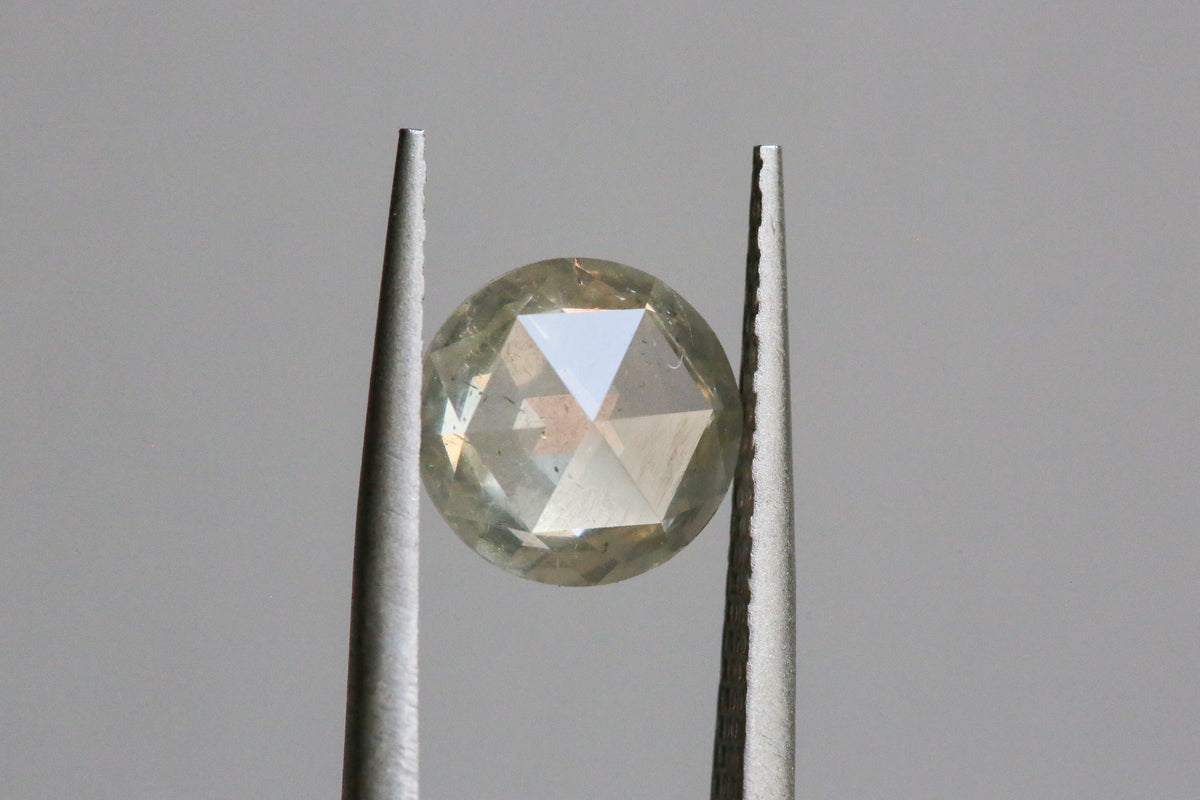 1.71 carat Round Rose Cut Opalescent Diamond