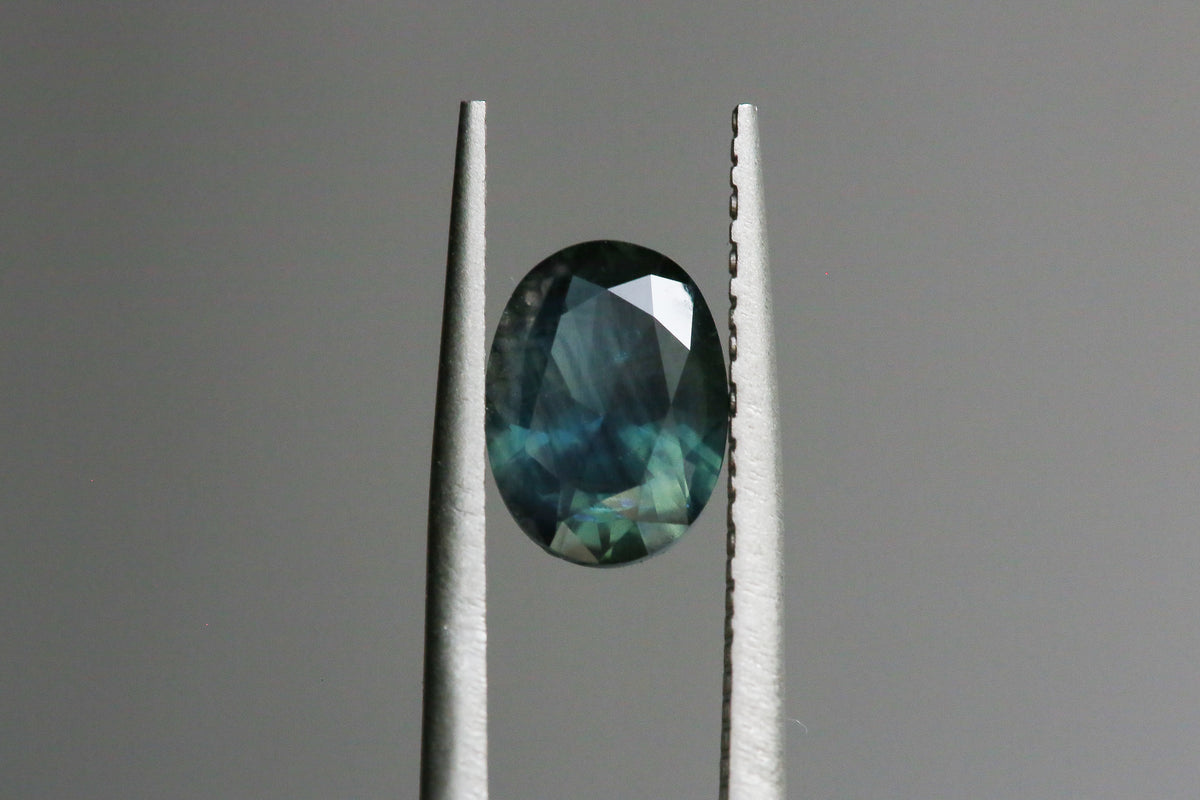 1.73 carat Teal Blue Oval cut Sapphire