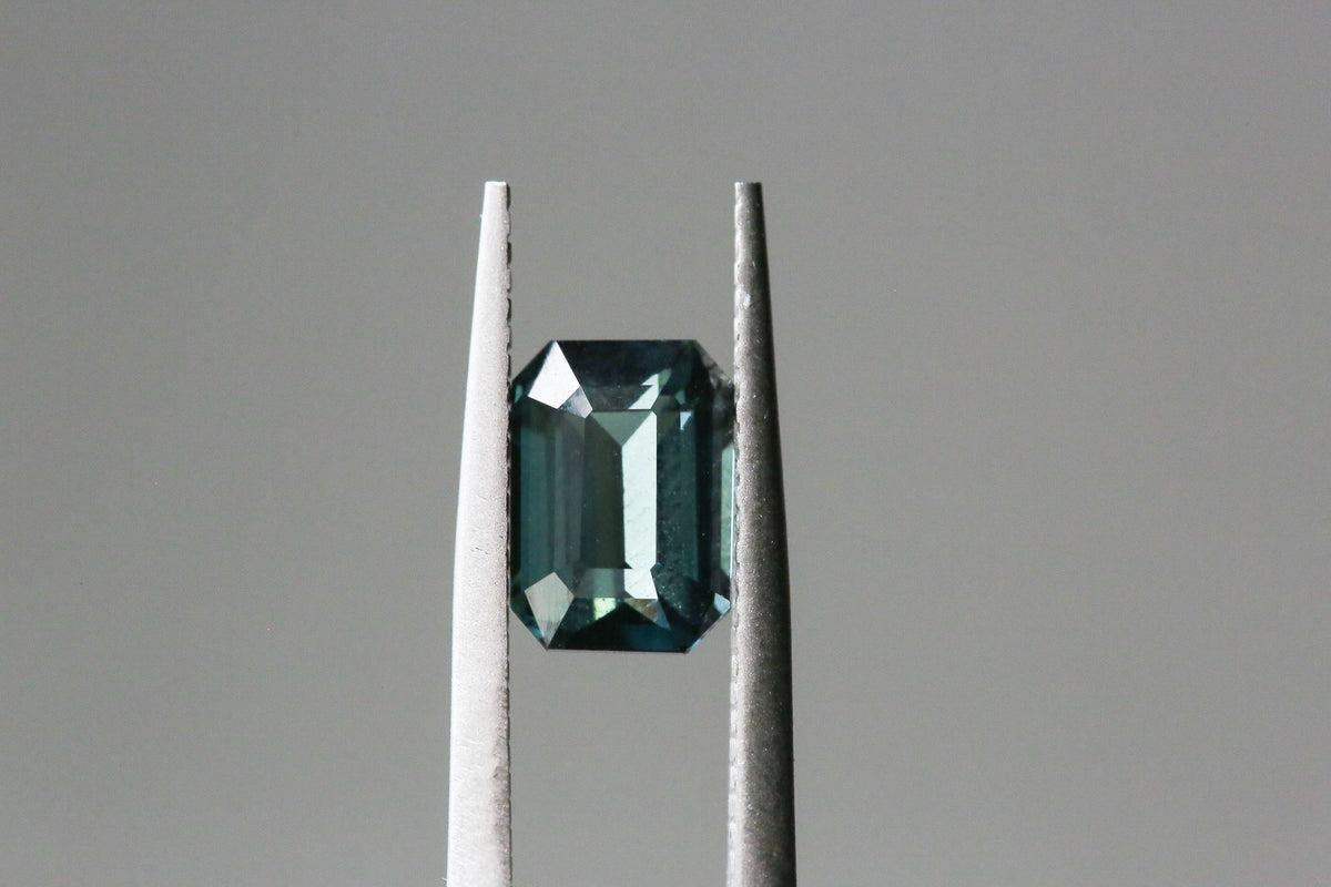 2.46 carat Green Blue Emerald cut Sapphire