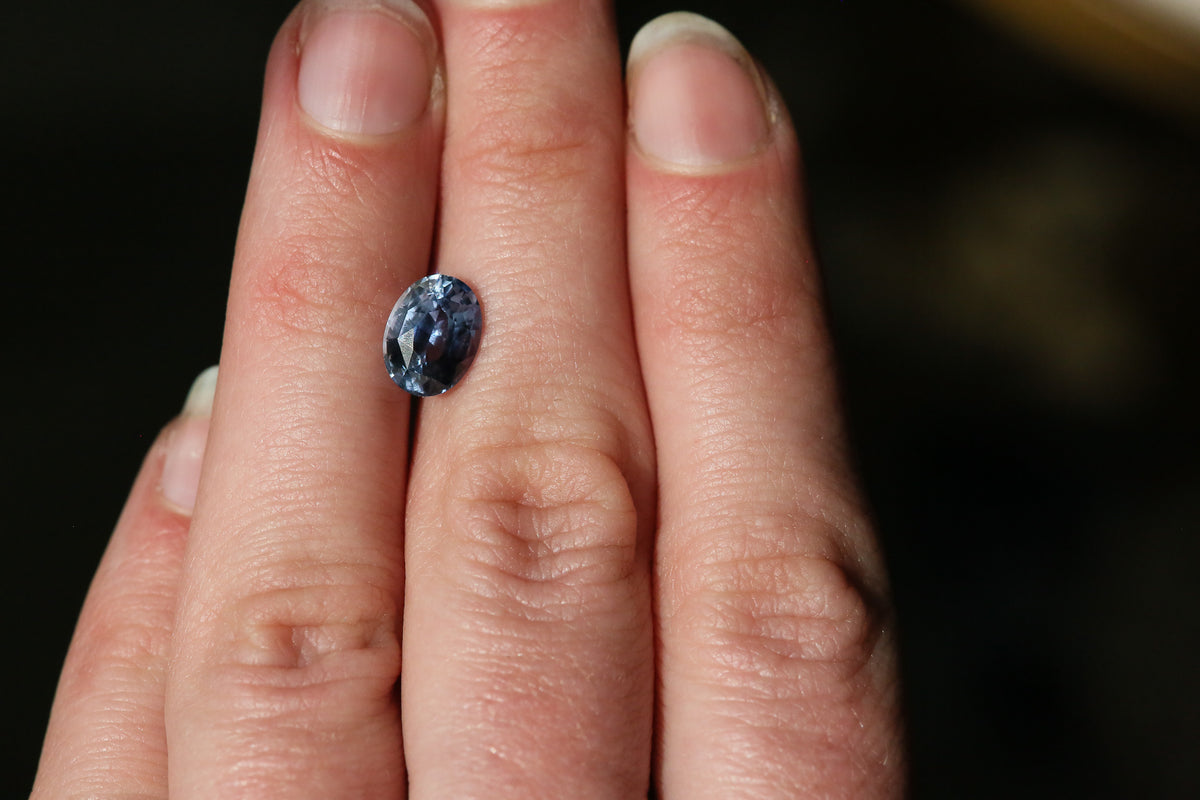 2.6 carat Periwinkle Oval Sapphire