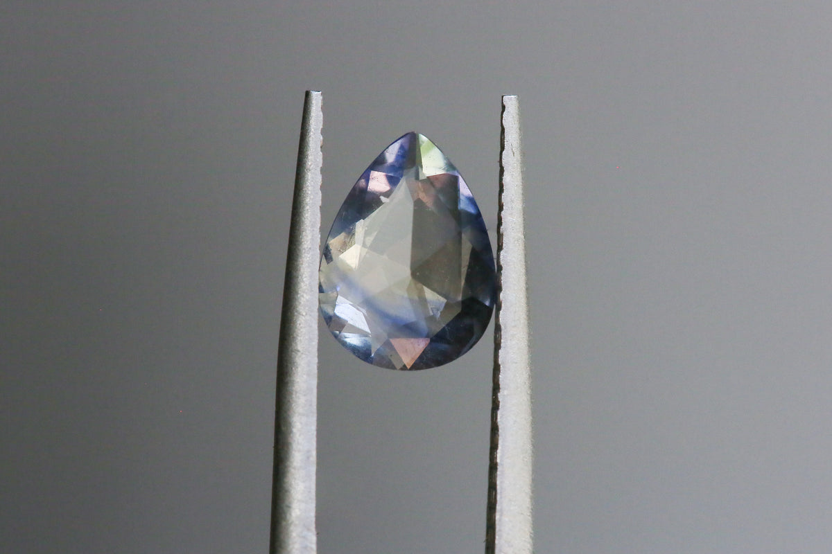 1.16 carat Pale Blue Rosecut Pear Sapphire