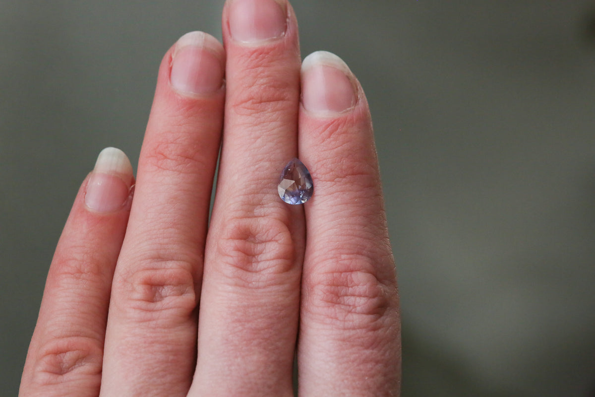 1.16 carat Pale Blue Rosecut Pear Sapphire