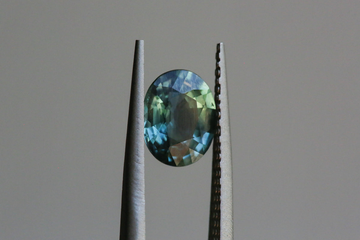 1.77 carat Teal Oval Sapphire