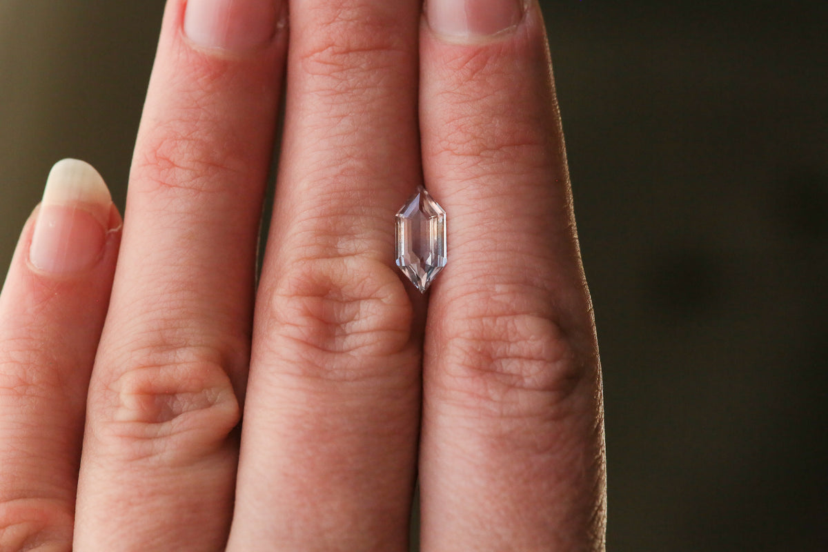 1.56 carat Watercolor Elongated Hexagon Sapphire