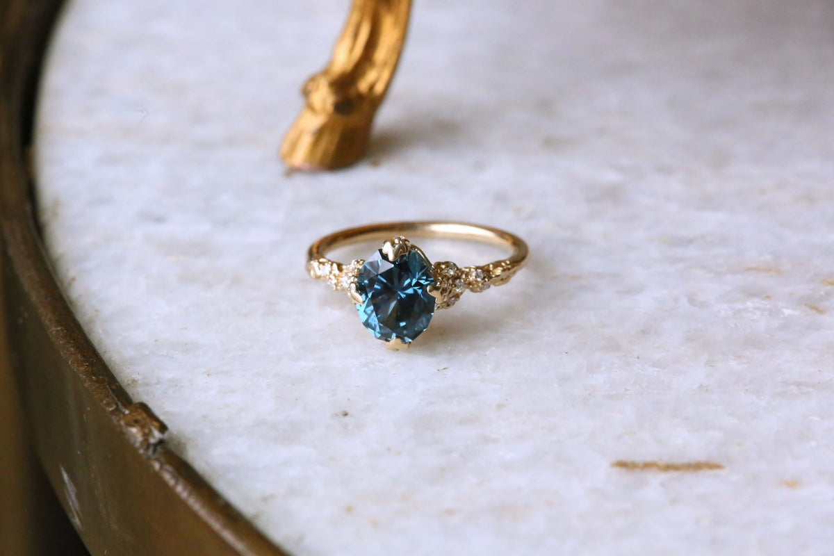 The Belladonna Ring in Blue Montana Sapphire