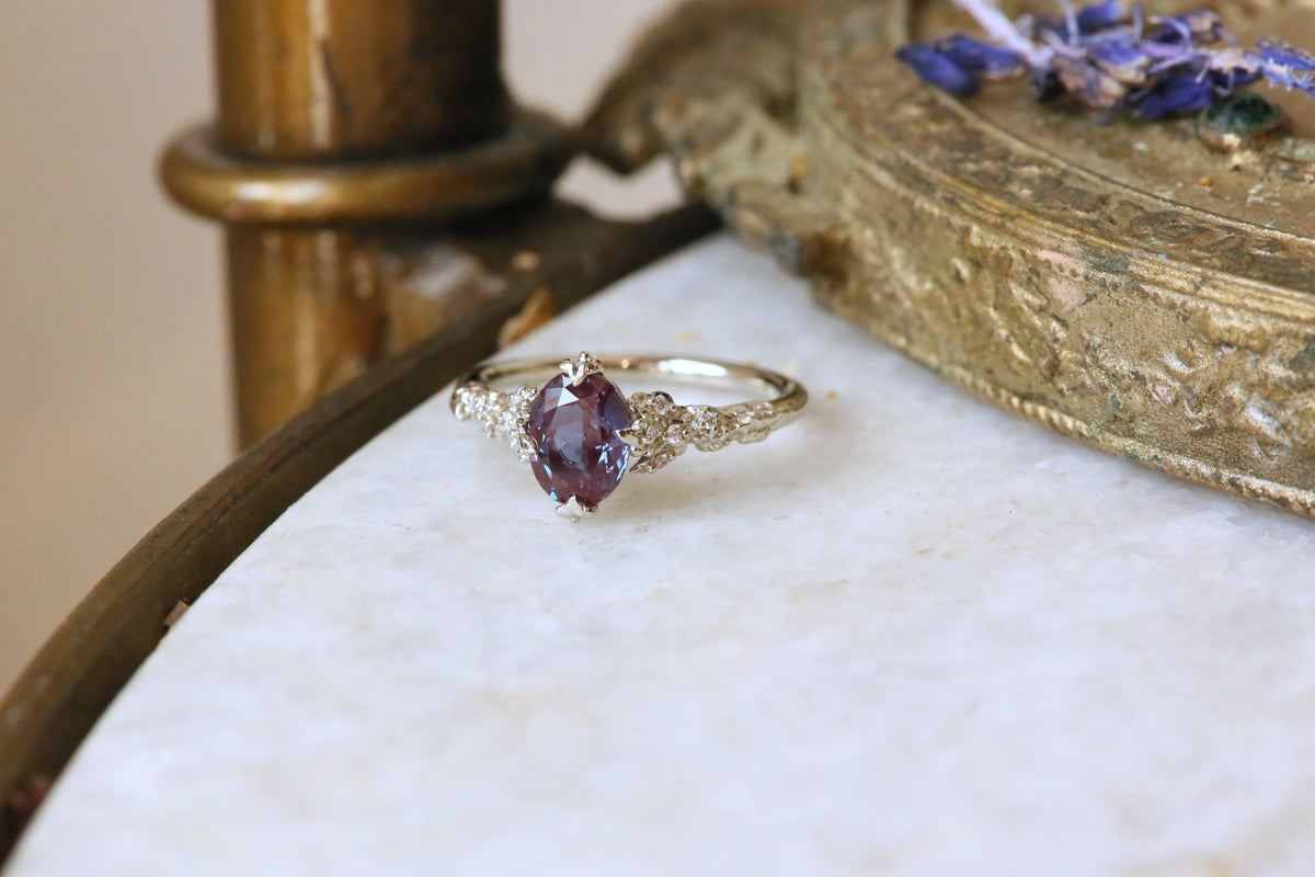 The Belladonna Ring in 14 Karat White Gold