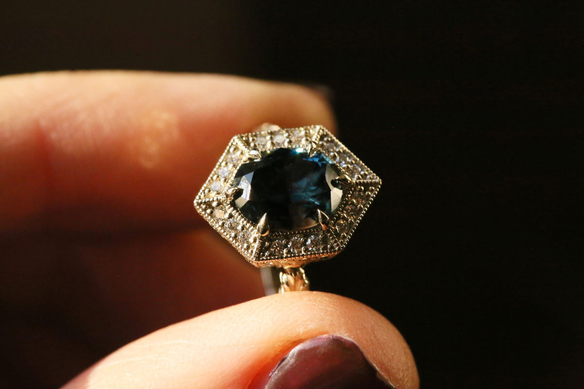 The Inverness Ring in Blue Sapphire