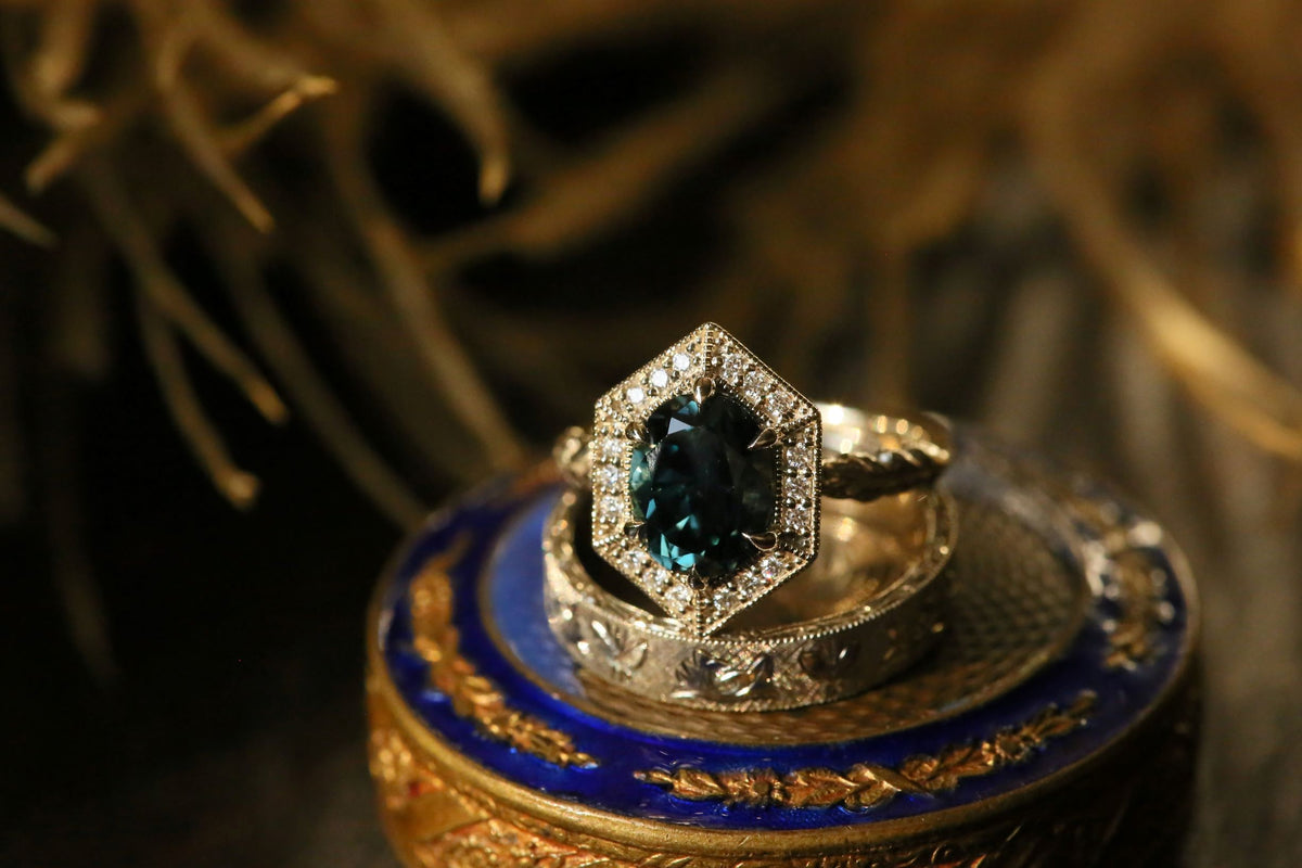 The Inverness Ring in Blue Sapphire