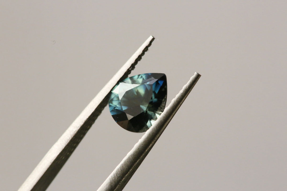 2.04 carat Blue Green Pear Cut Sapphire