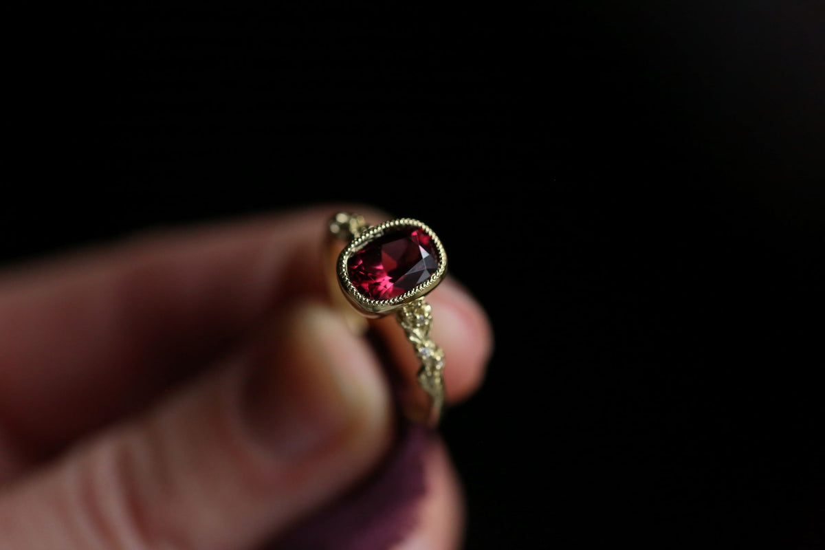 The Cocooned Fable Luxe Ring in Rhodolite Garnet