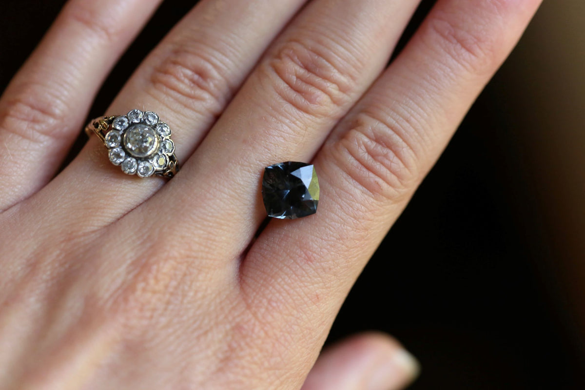 RESERVED 3.68 carats Swiss Cut Deep Grey Spinel