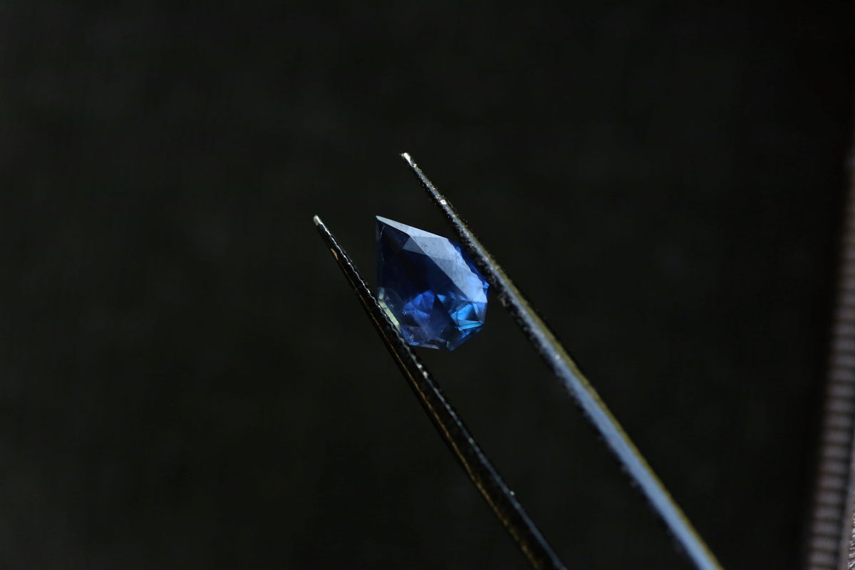 1.70 carats Geometric Deep Blue Sapphire