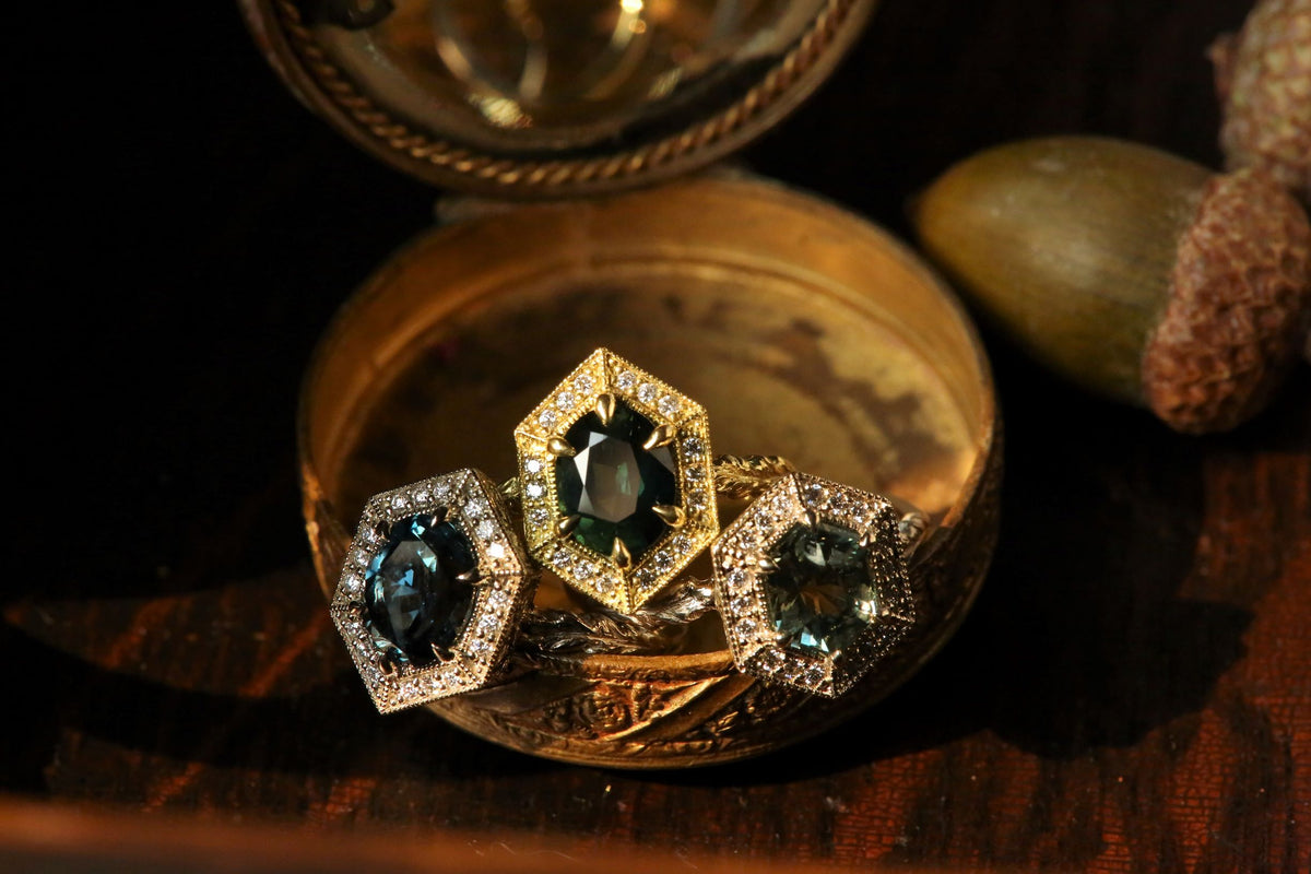 The Inverness Ring in Green Sapphire