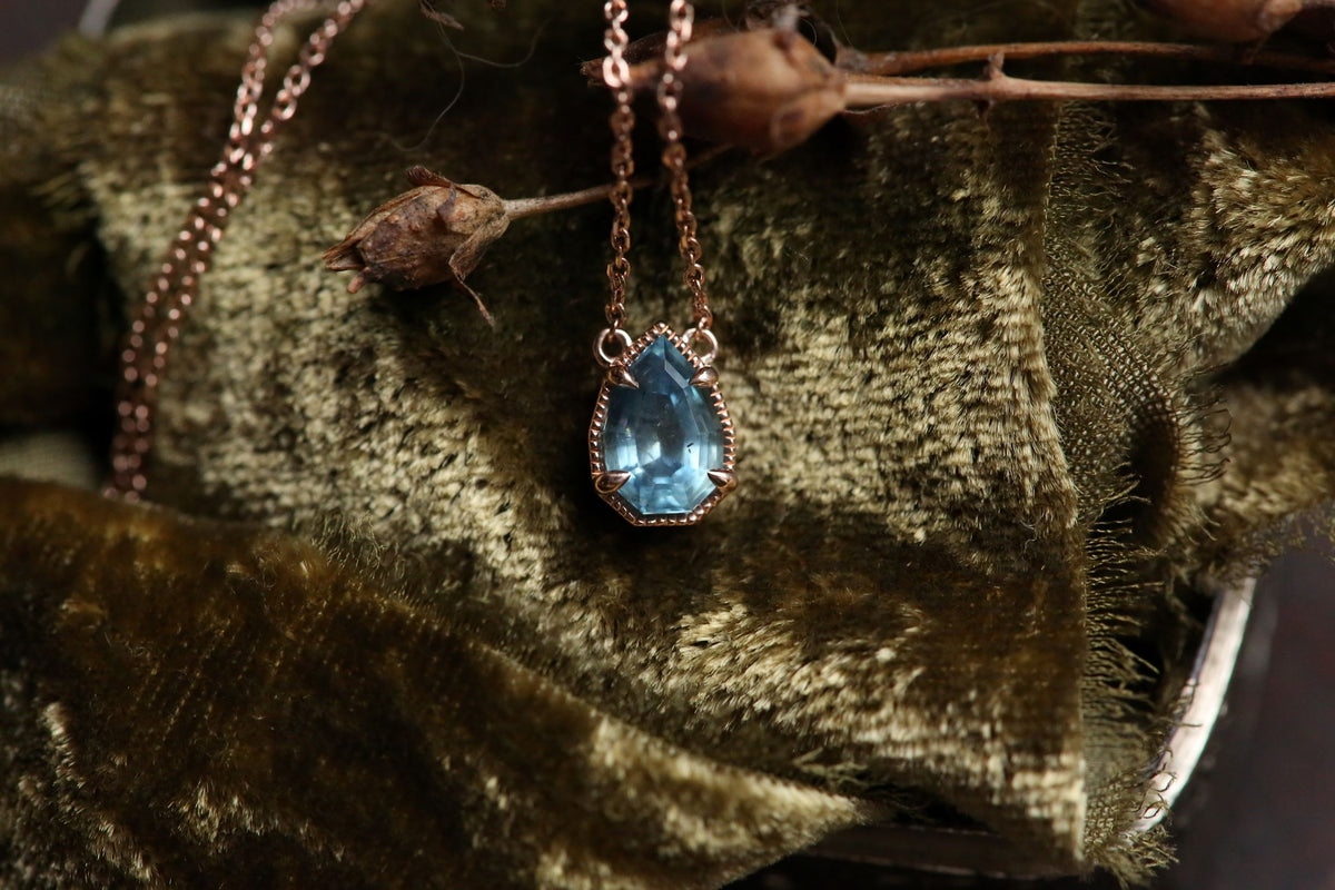 The Token Necklace in Montana Sapphire