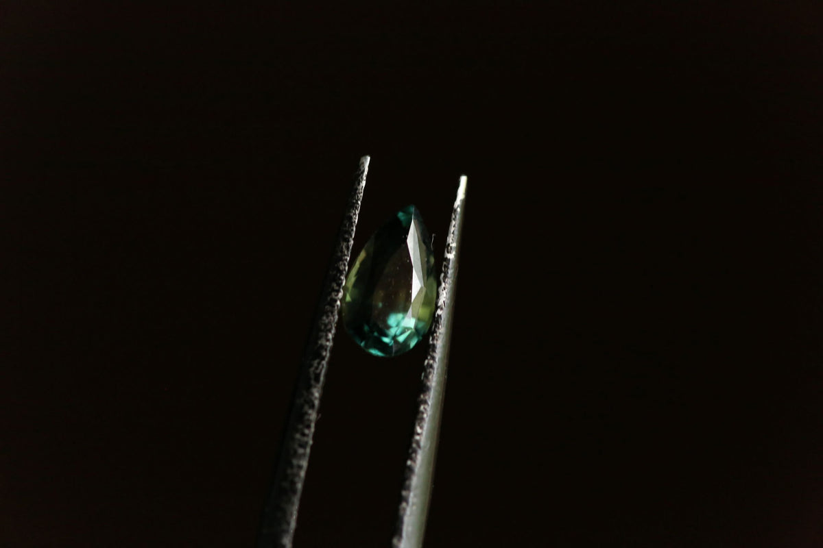 1.24 carat Blue Green Pear Cut Sapphire
