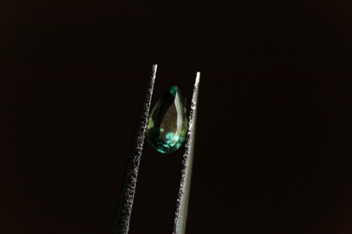 1.24 carat Blue Green Pear Cut Sapphire