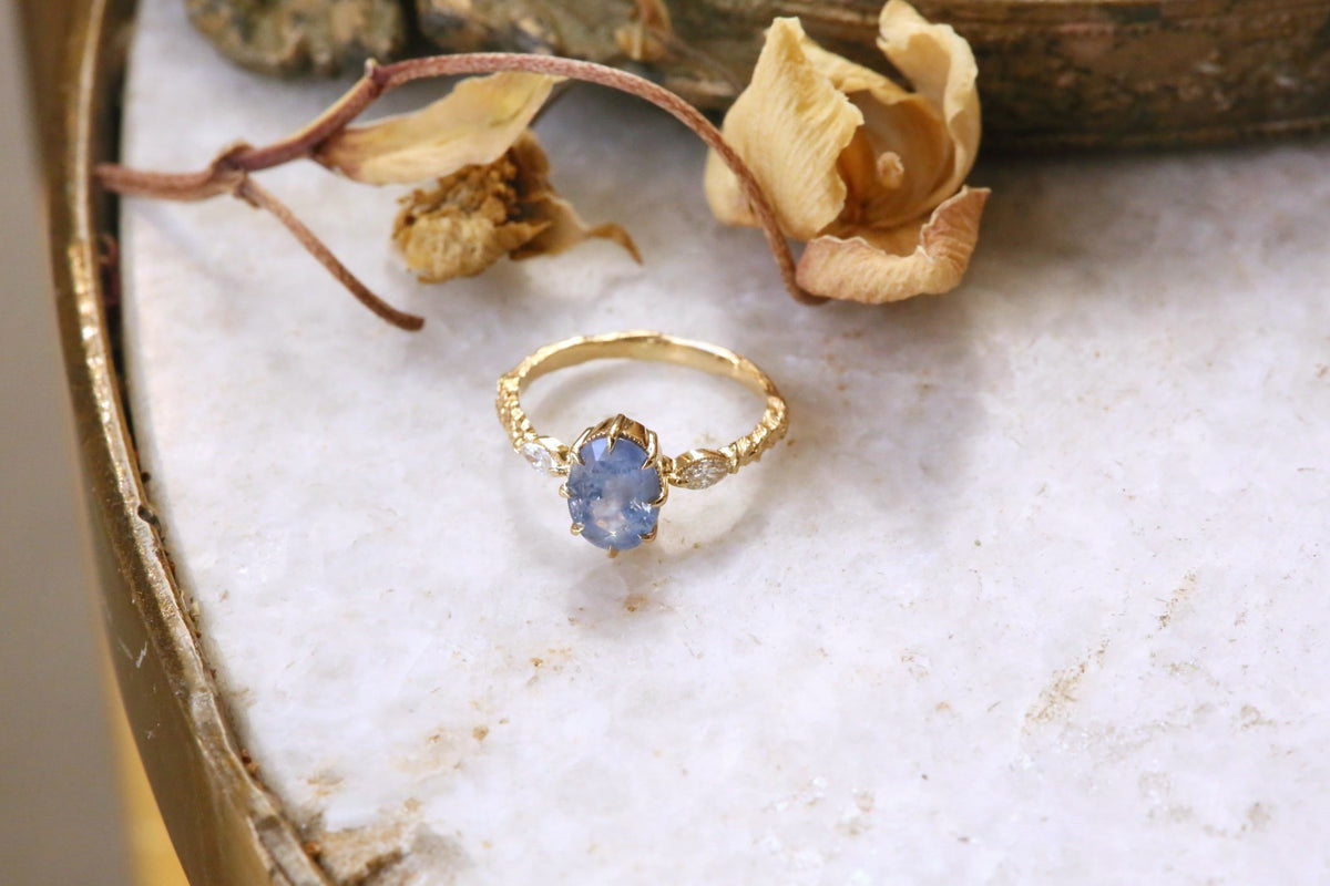 The Solstice Ring in Opalescent Sapphire