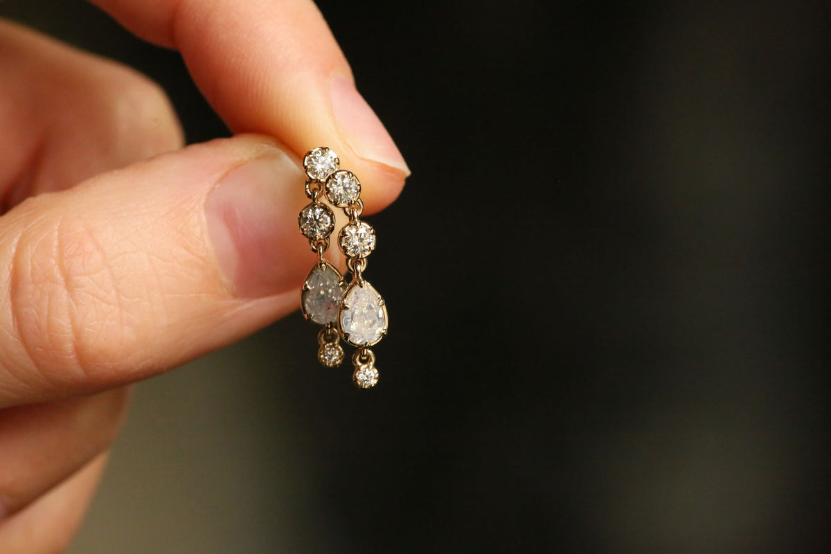 The Rivulet Opalescent Diamond Earrings