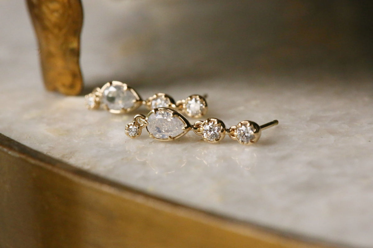 The Rivulet Opalescent Diamond Earrings