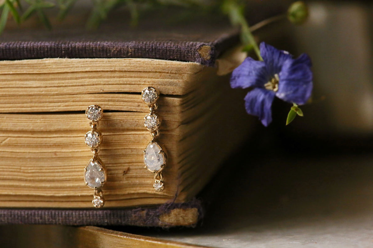 The Rivulet Opalescent Diamond Earrings