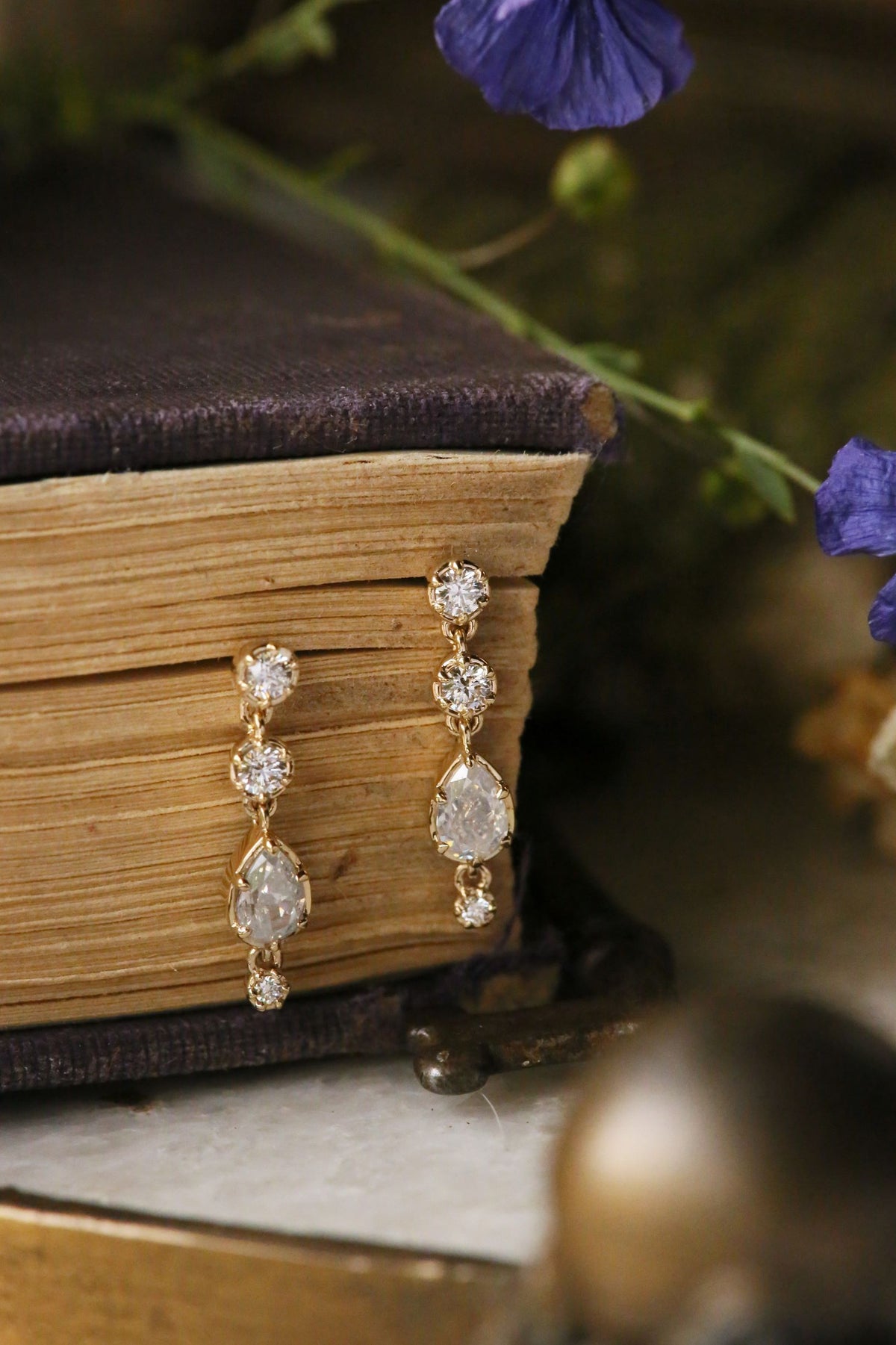 The Rivulet Opalescent Diamond Earrings