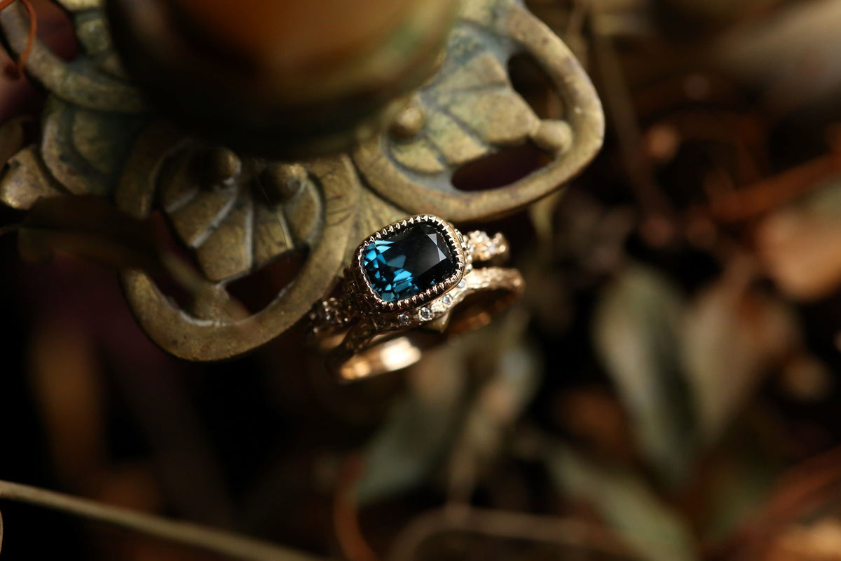 RESERVED The Cocooned Reverie Ring in London Blue Topaz