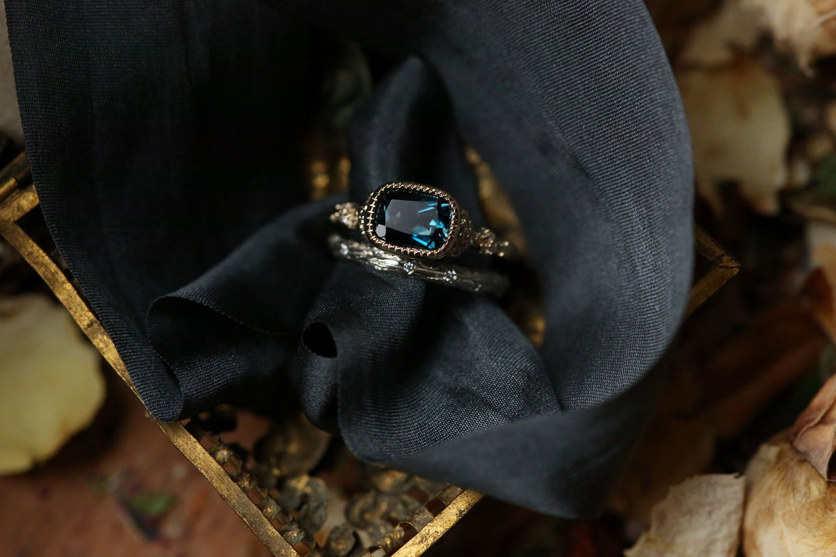 RESERVED The Cocooned Reverie Ring in London Blue Topaz